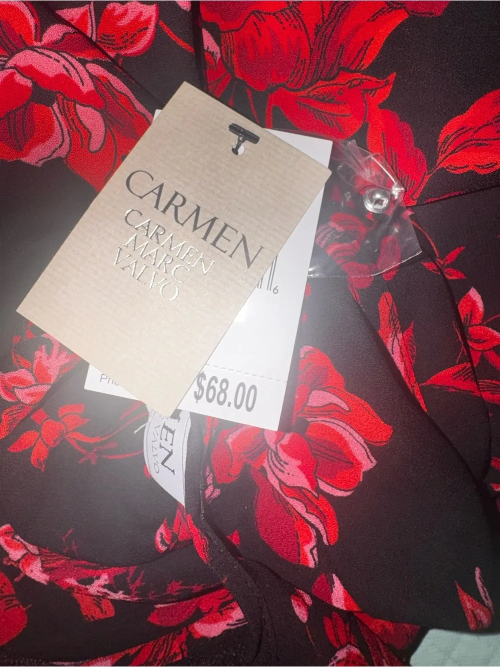 NWT Carmen Marc Valvo Floral Lace Tunic Blouse Romantic Boho Elegant Top - Picture 5 of 5